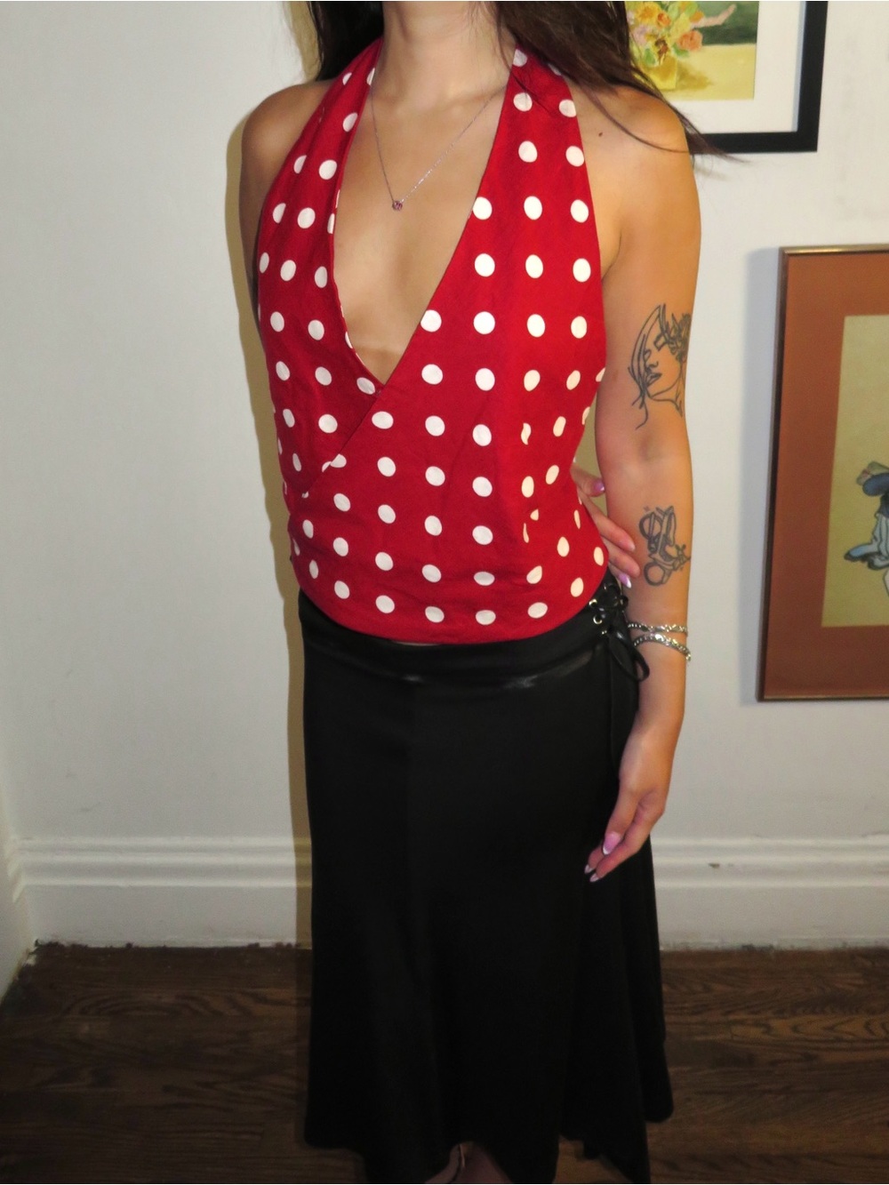 Maya Polka Dot Tie Halter Top